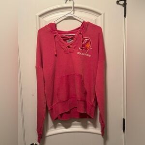 Tampa Bay Buccaneers Red Washed Fanatics Terry Lace-Up Pullover Hoodie